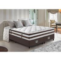 Cama Box King Colchão + Box 193x203 Molas Ensacadas Cama Inbox Relax Pillow Café - 1