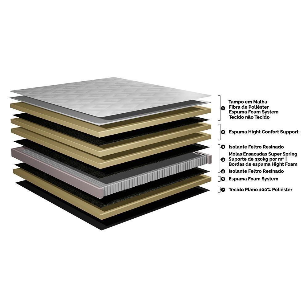 Cama Box Queen Colchão Pillow Top + Box 158x198x70 Molas Ensacadas Cama Inbox Abstrato - 2