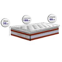 Colchão Solteiro De Molas Ensacadas D33 Com Pillow Top Cama Inbox Select 88x188x32 Vermelho - 5