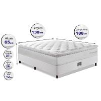 Cama Box Casal Colchão + Box 138x188 Molas Ensacadas Cama Inbox Confort Snow - 4