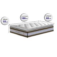 Colchão Solteiro De Molas Ensacadas D33 Com Pillow Top Cama Inbox Select 88x188x32 Café - 5
