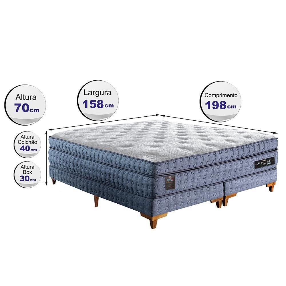 Cama Box Queen Colchão Euro Pillow + Box 158x198x70 Molas Ensacadas Cama Inbox Supreme Confort Gel - 11