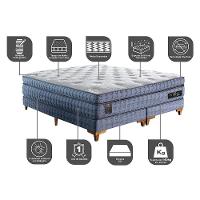 Cama Box Queen Colchão Euro Pillow + Box 158x198x70 Molas Ensacadas Cama Inbox Supreme Confort Gel - 12