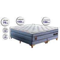 Cama Box Queen Colchão Euro Pillow + Box 158x198x70 Molas Ensacadas Cama Inbox Supreme Confort Gel - 15