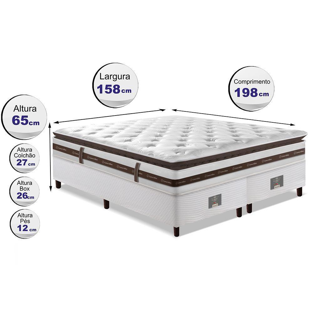 Cama Box Queen Colchão + Box 158x198 Molas Ensacadas Cama Inbox Relax Pillow - 4