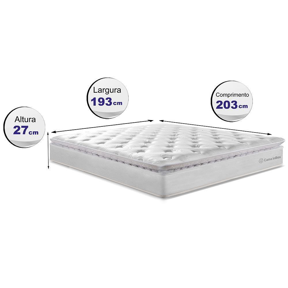 Colchão King Molas Ensacadas 193x203 Cama Inbox Confort Snow - 4