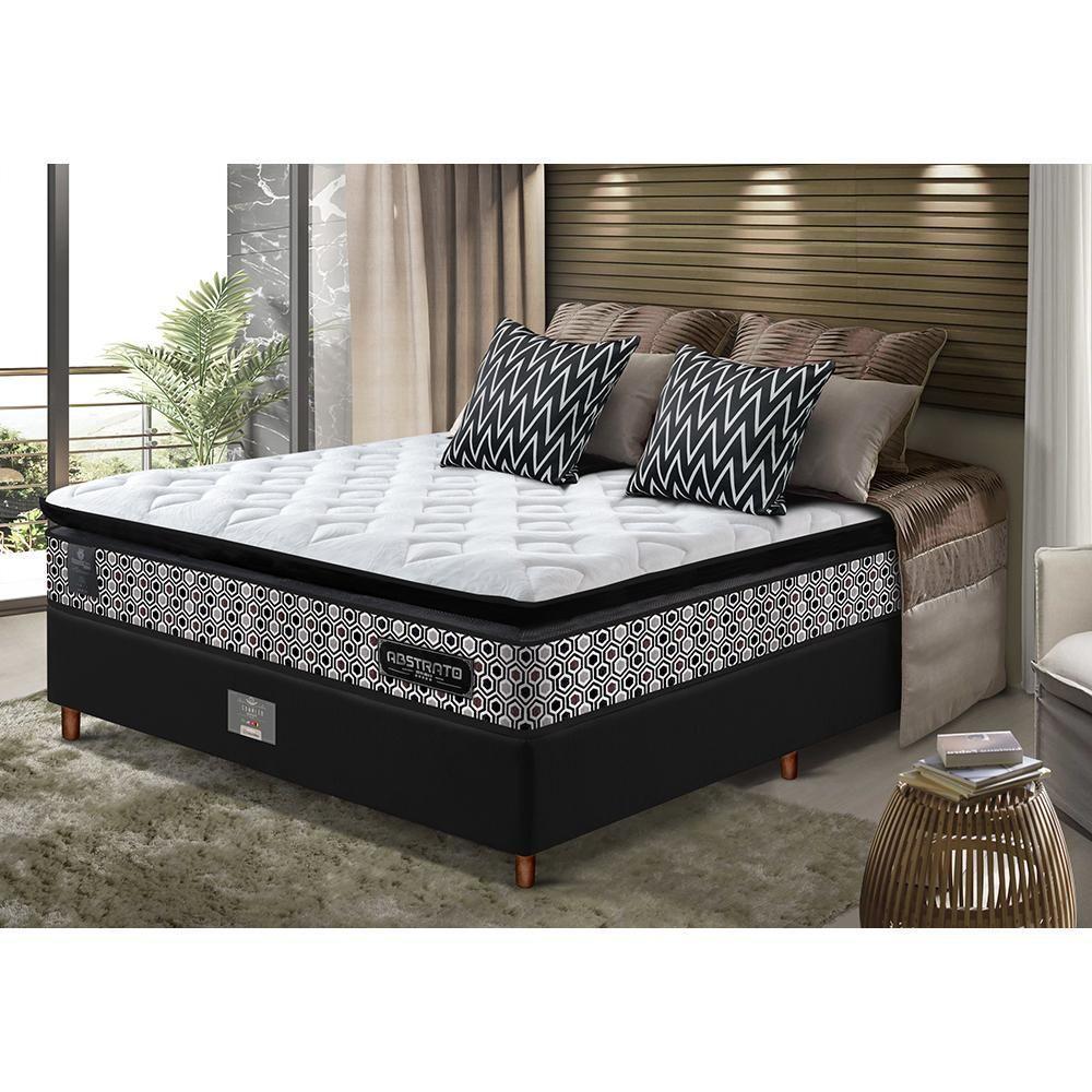 Cama Box Casal Colchão Pillow Top + Box 138x188x70 Molas Ensacadas Cama Inbox Abstrato - 1
