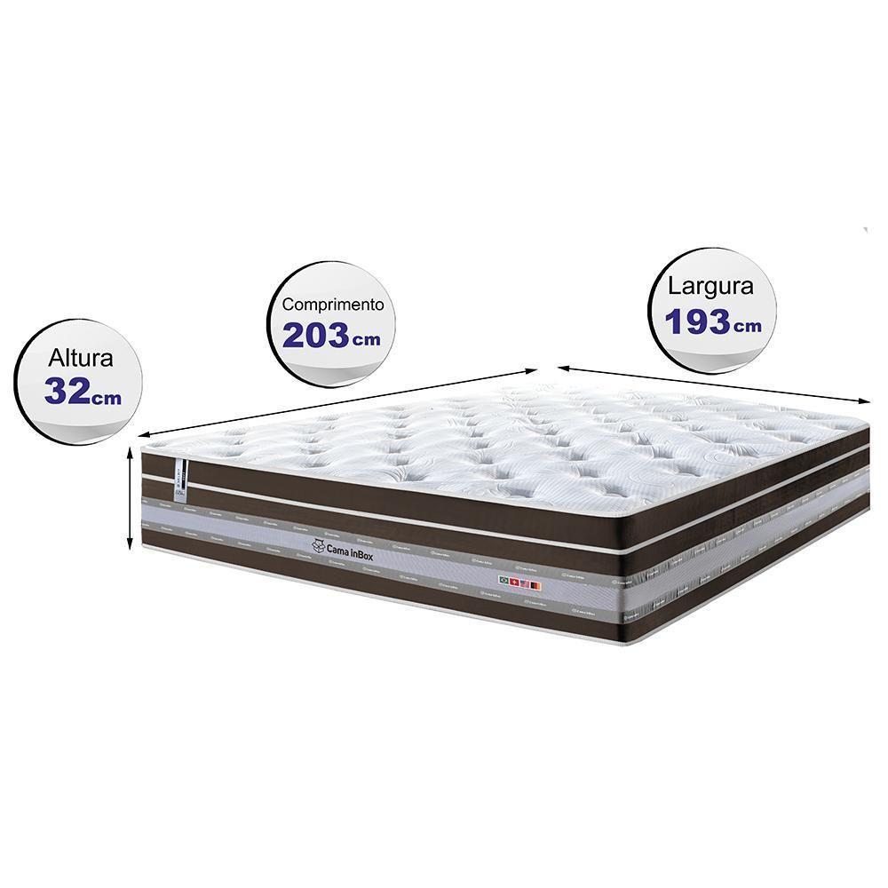 Colchão King De Molas Ensacadas Cama Inbox Select Euro Soft 193x203x32 Café - 6