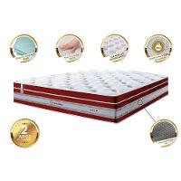 Colchão King De Molas Ensacadas Cama Inbox Select Euro Soft 193x203x32 Vermelho - 5