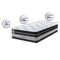 Colchão Solteiro De Molas Ensacadas Cama Inbox Select Euro Soft 88x188x32 Preto - 6