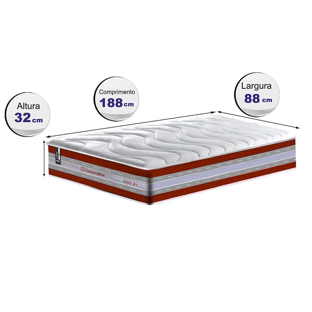 Colchão Solteiro De Molas Ensacadas D33 Cama Inbox Select Firme 88x188x32 Vermelho - 6