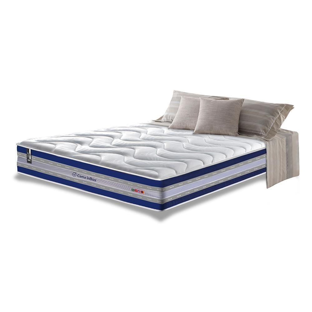 Colchão Queen De Molas Ensacadas D33 Cama Inbox Select Firme 158x198x32 Azul - 1