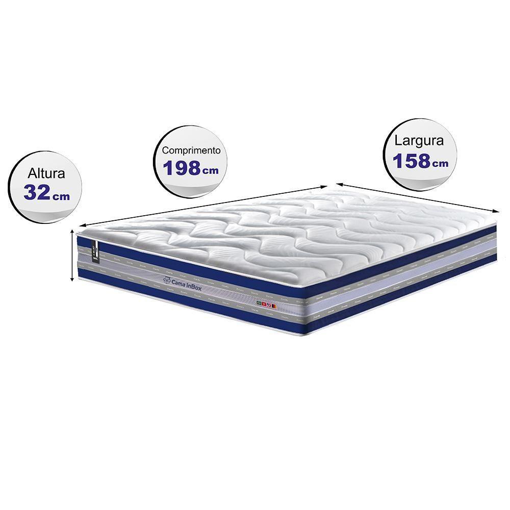Colchão Queen De Molas Ensacadas D33 Cama Inbox Select Firme 158x198x32 Azul - 6