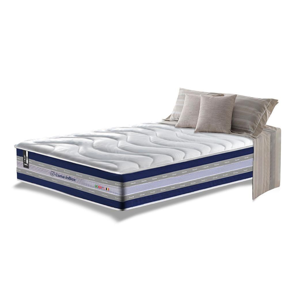 Colchão Solteiro De Molas Ensacadas D33 Cama Inbox Select Firme 88x188x32 Azul - 1