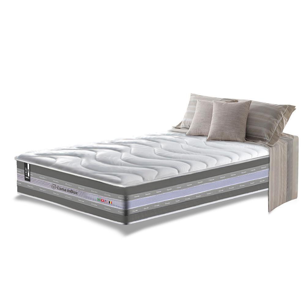 Colchão Solteiro De Molas Ensacadas D33 Cama Inbox Select Firme 88x188x32 Cinza - 1