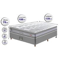 Conjunto Cama Box Casal De Molas Ensacadas D33 Cama Inbox Select Firme 138x188x71 Cinza - 11