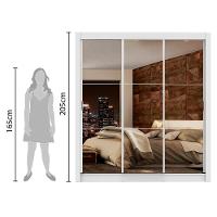 Guarda Roupa Lyon Plus Portas Correr Espelho Branco Madesa - 9