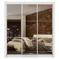 Guarda Roupa Lyon Plus Portas Correr Espelho Branco Madesa