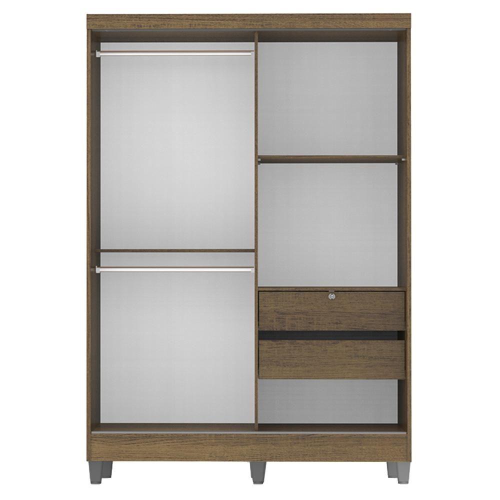 Guarda-Roupas Luke Rustic Com Pés 2 Portas Correr Madesa - 5