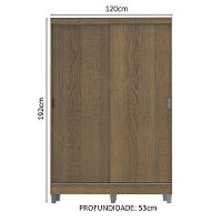 Guarda-Roupas Luke Rustic Com Pés 2 Portas Correr Madesa - 11