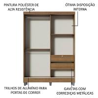 Guarda-Roupas Luke Rustic Com Pés 2 Portas Correr Madesa - 6
