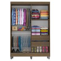 Guarda-Roupas Luke Rustic Com Pés 2 Portas Correr Madesa - 7