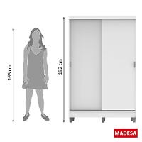 Guarda-Roupas Luke Branco Com Pés 2 Portas Correr Madesa - 18