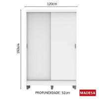 Guarda-Roupas Luke Branco Com Pés 2 Portas Correr Madesa - 12