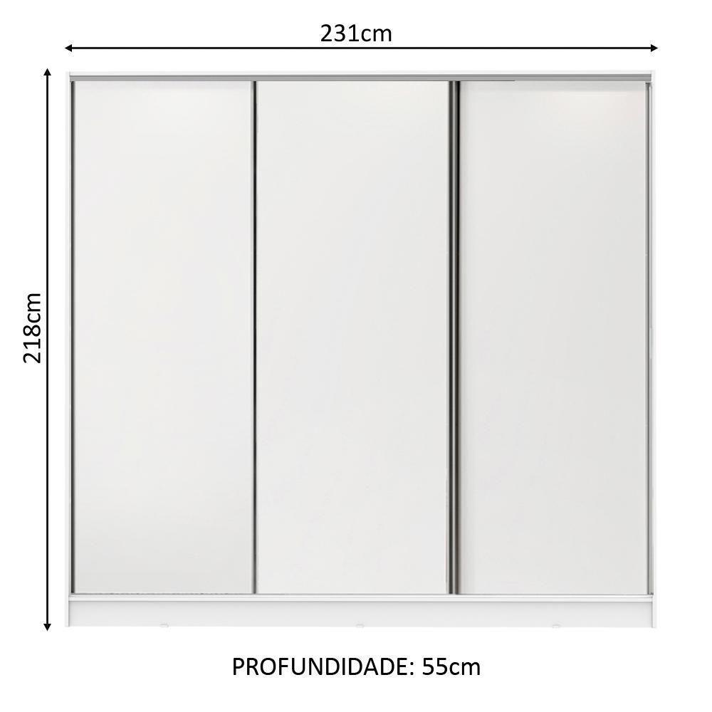Guarda Roupa Royale Casal 100% MDF 3 Portas Correr Madesa - 10