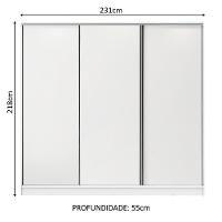 Guarda Roupa Royale Casal 100% MDF 3 Portas Correr Madesa - 10