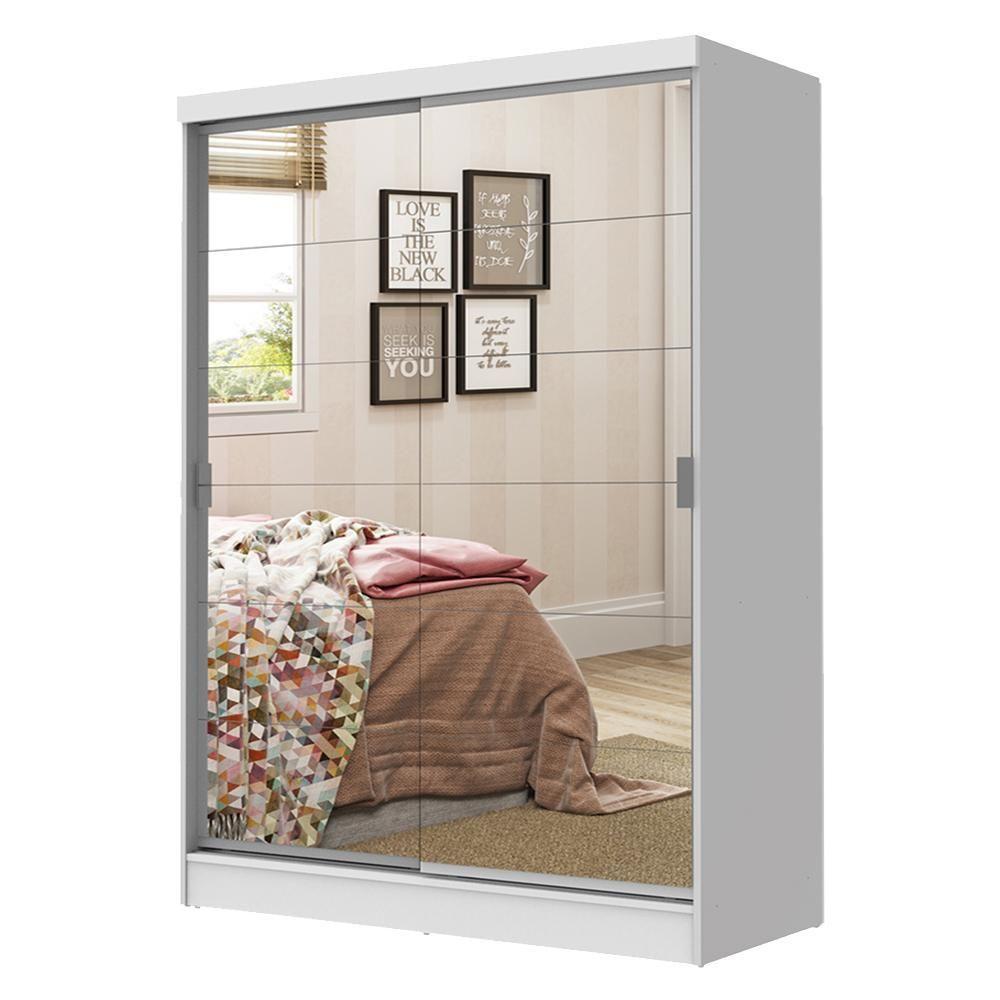 Guarda-Roupas Luke Branco 2 Portas Espelho Correr Madesa - 2