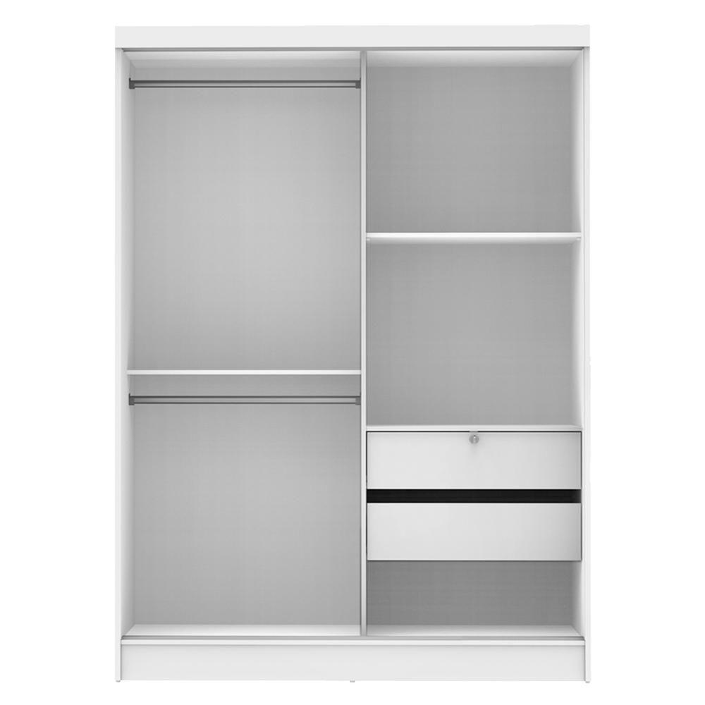 Guarda-Roupas Luke Branco 2 Portas Espelho Correr Madesa - 3