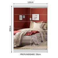 Guarda-Roupas Luke Branco 2 Portas Espelho Correr Madesa - 23