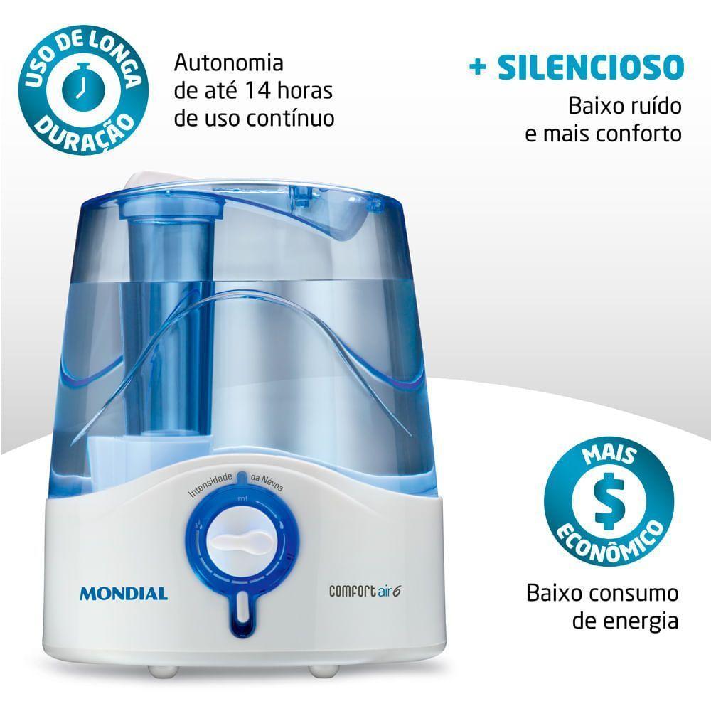 Umidificador Mondial Comfort Air 6 Ua-07 Umidificador De Ar-biv-branco/azul - 7
