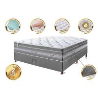 Conjunto Cama Box Casal De Molas Ensacadas Cama Inbox Select Euro Soft 138x188x71 Cinza - 5