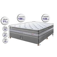 Conjunto Cama Box Casal De Molas Ensacadas Cama Inbox Select Euro Soft 138x188x71 Cinza - 6