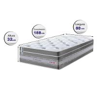 Colchão Solteiro De Molas Ensacadas Cama Inbox Select Euro Soft 88x188x32 Cinza - 6
