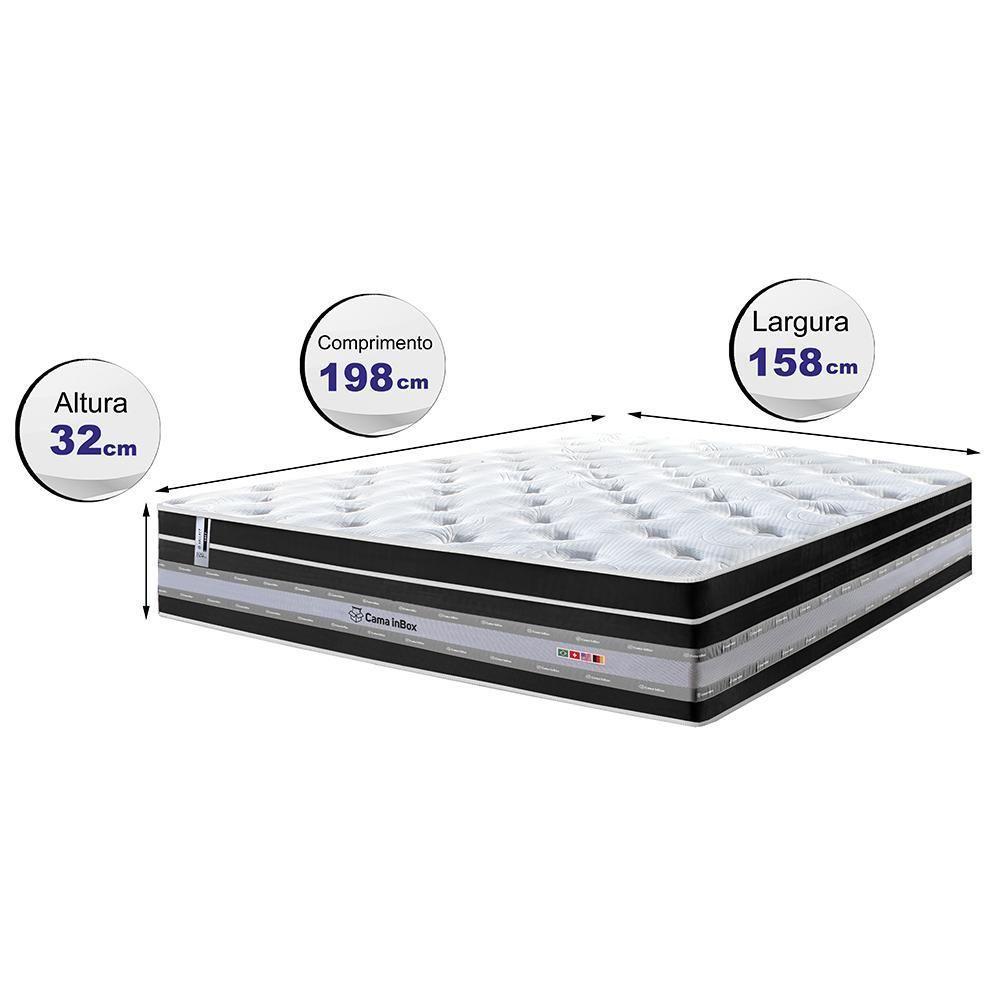 Colchão Queen De Molas Ensacadas Cama Inbox Select Euro Soft 158x198x32 Preto - 6