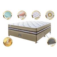 Conjunto Cama Box Casal De Molas Ensacadas Cama Inbox Select Euro Soft 138x188x71 Bege - 5