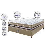 Conjunto Cama Box Casal De Molas Ensacadas Cama Inbox Select Euro Soft 138x188x71 Bege - 6