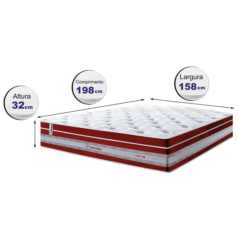 Colchão Queen De Molas Ensacadas Cama Inbox Select Euro Soft 158x198x32 Vermelho - 8