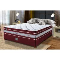 Conjunto Cama Box Casal De Molas Ensacadas Cama Inbox Select Euro Soft 138x188x71 Vinho - 1