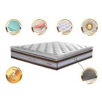 Colchão King De Molas Ensacadas D33 Com Pillow Top Cama Inbox Select 193x203x32 Café