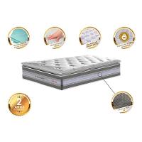 Colchão Solteiro De Molas Ensacadas D33 Com Pillow Top Cama Inbox Select 88x188x32 Cinza