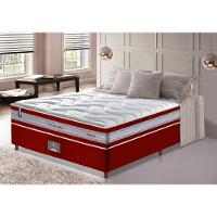 Conjunto Cama Box Casal De Molas Ensacadas D33 Cama Inbox Select Firme 138x188x71 Vermelho - 1