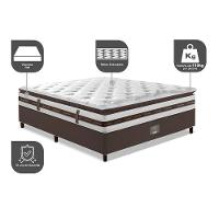 Cama Box Casal Colchão + Box 138x188 Molas Ensacadas Cama Inbox Relax Pillow Café