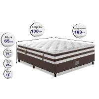 Cama Box Casal Colchão + Box 138x188 Molas Ensacadas Cama Inbox Relax Pillow Café - 5