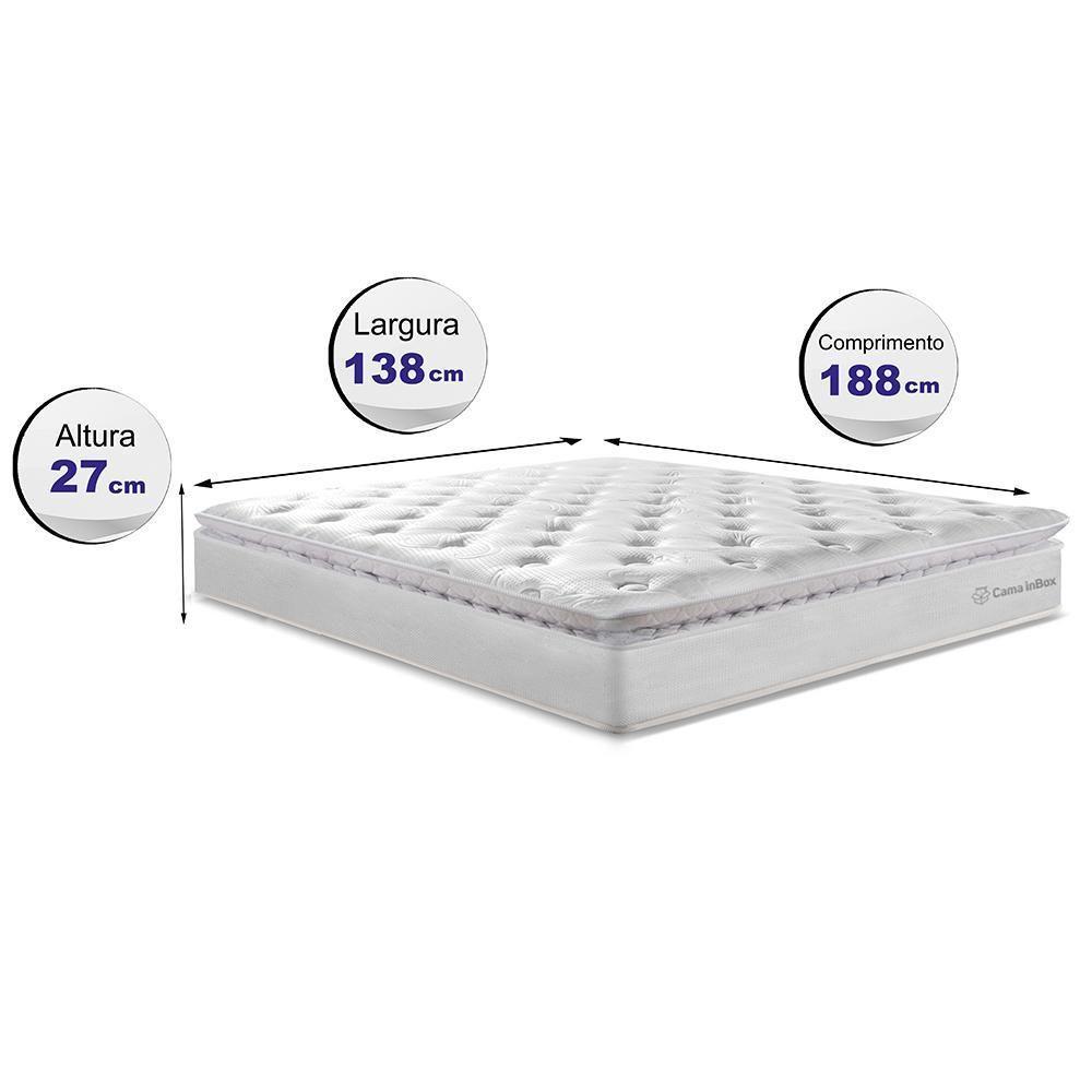 Colchão Casal Molas Ensacadas 138x188 Cama Inbox Confort Snow - 4