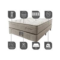 Cama Box Casal Colchão Euro + Box 138x188x71 Molas Ensacadas Cama Inbox Ocean Bege - 5