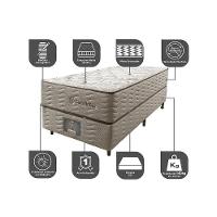 Cama Box Solteiro Colchão Euro + Box 88x188x71 Molas Ensacadas Cama Inbox Ocean Bege - 5